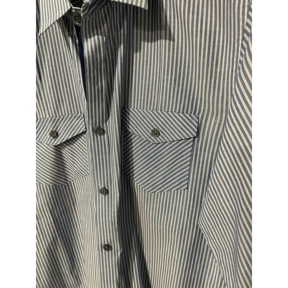 Banana Republic, Blue Stripe, Buttondown, Size L, NB25
